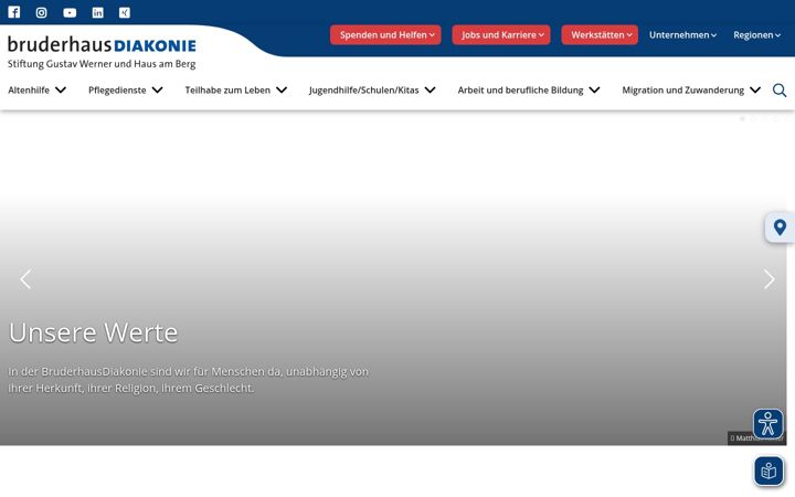 Screenshot of bruderhausdiakonie.de