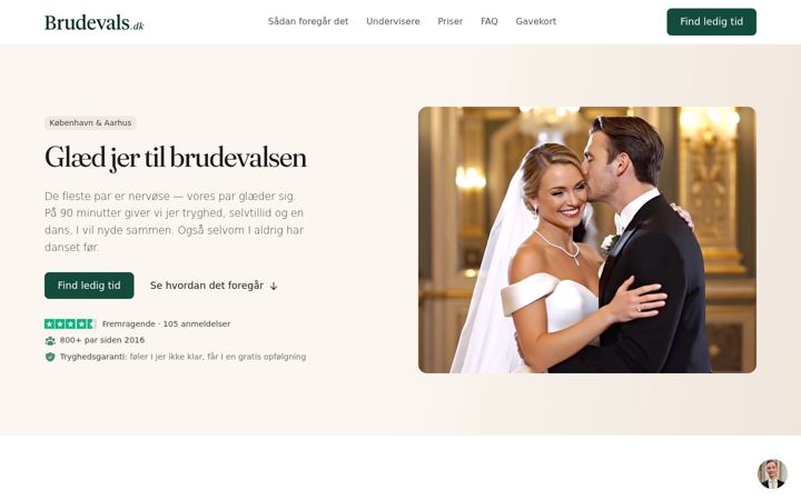 Screenshot of brudevals.dk