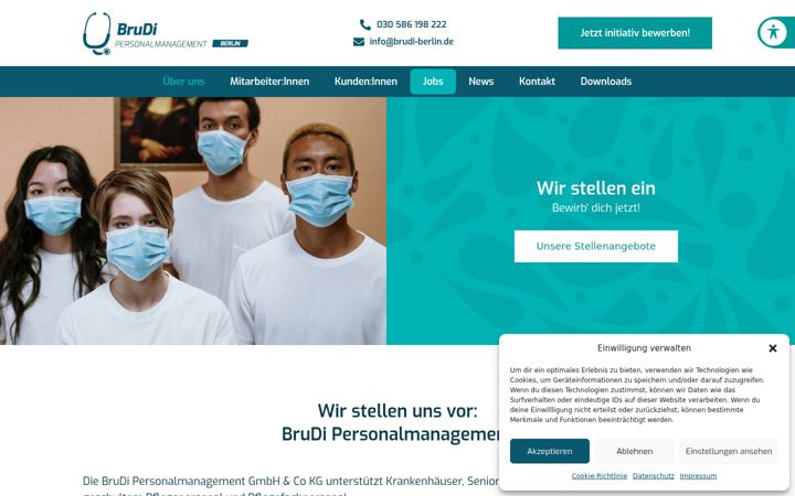 Screenshot of brudi-personal.de