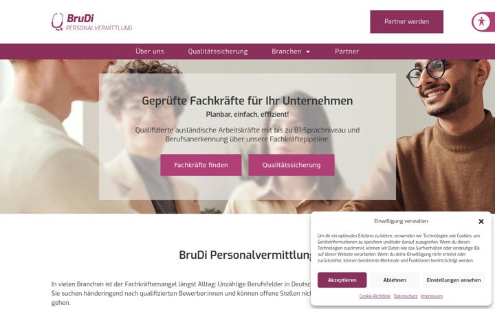 Screenshot of brudi-personalvermittlung.de