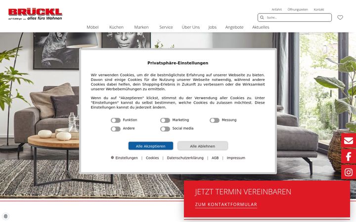 Screenshot stránky brueckl-wohnen.de