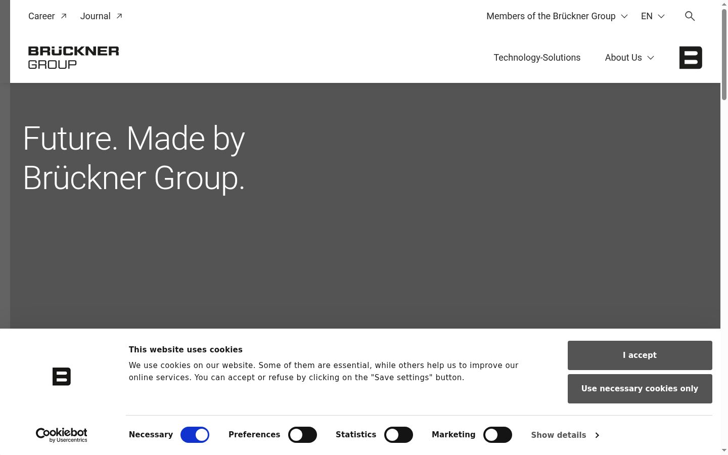 Screenshot of the consent banner shown before any interaction