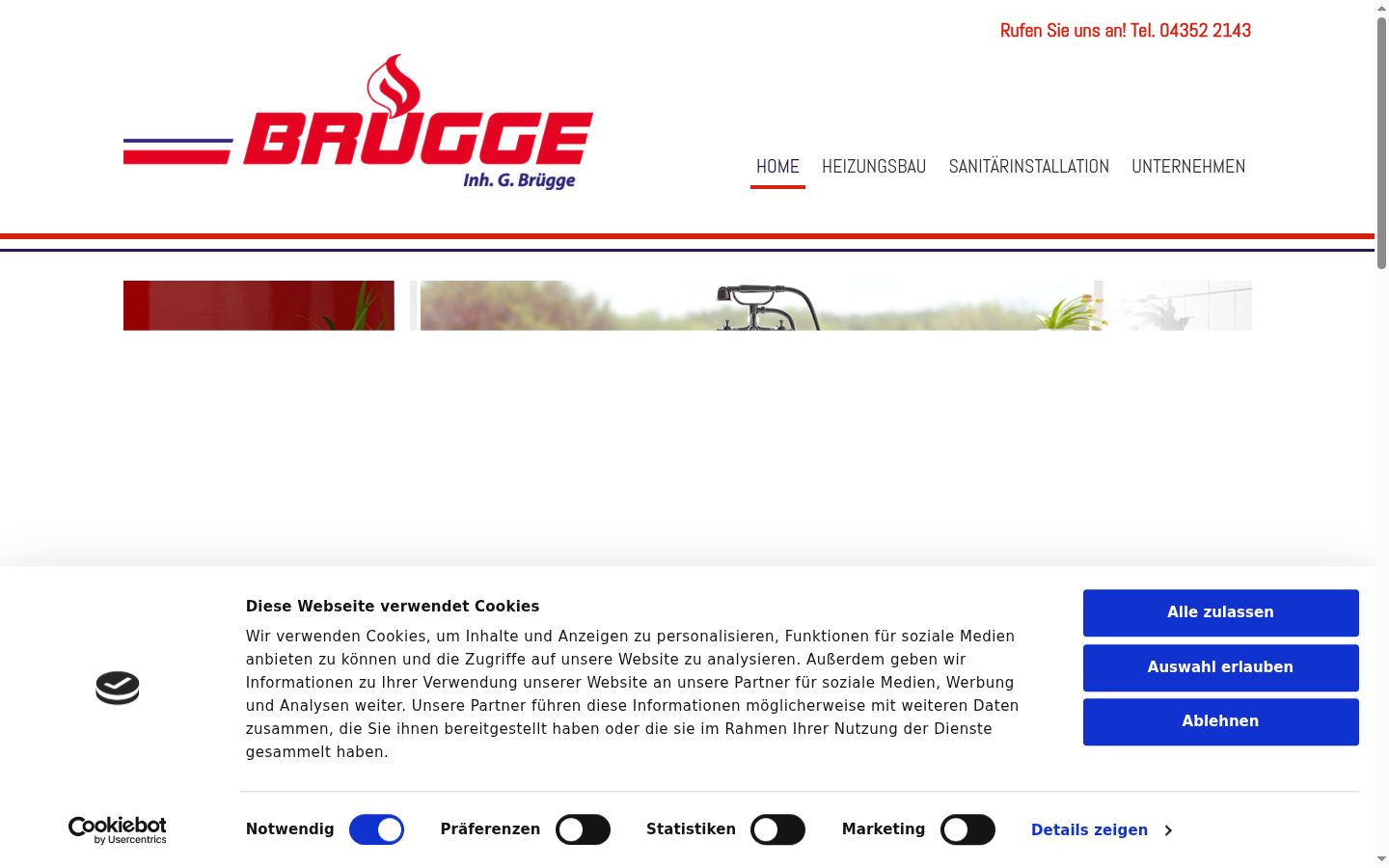 Screenshot of the consent banner shown before any interaction