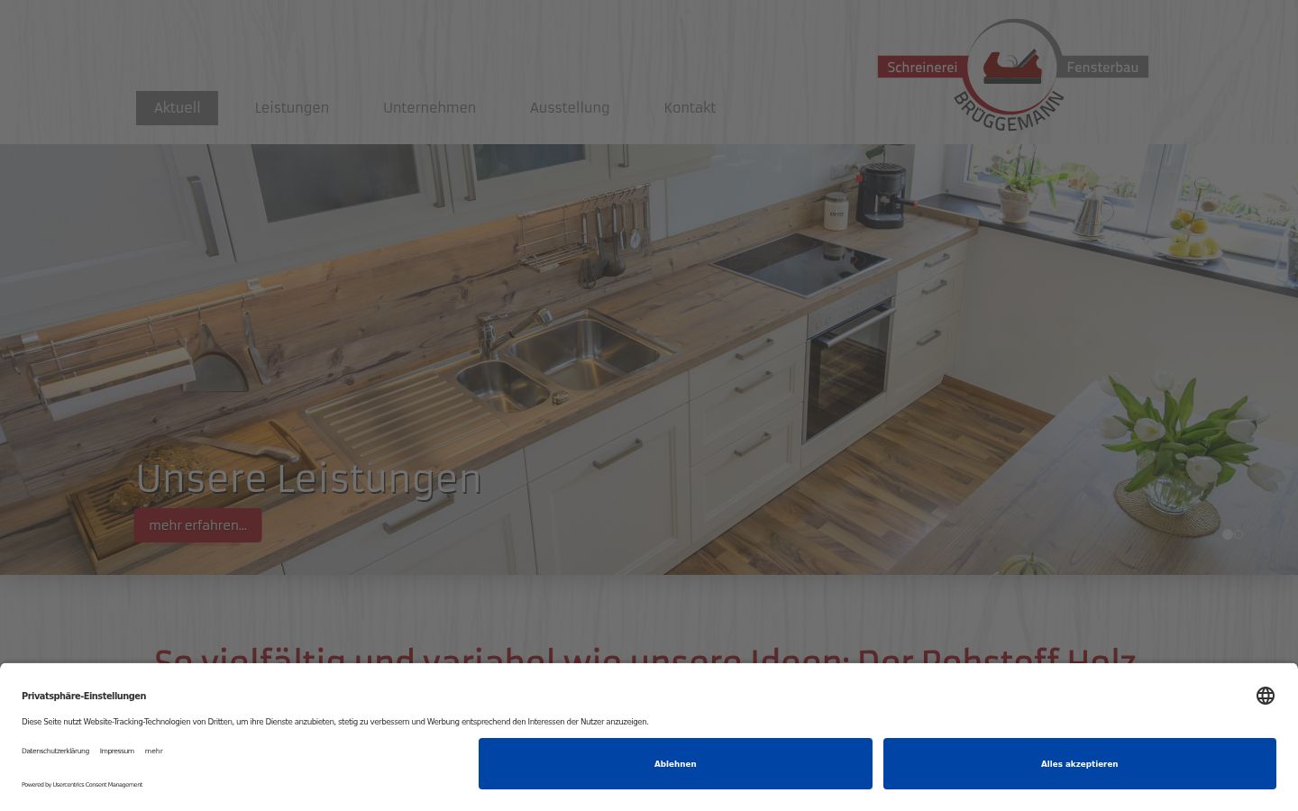 Screenshot of the consent banner shown before any interaction