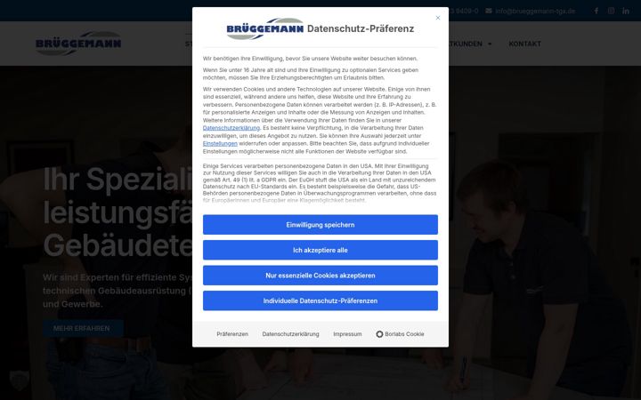 Screenshot of brueggemann-tga.de