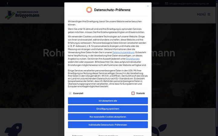 Екранна снимка на brueggemannrohrreinigung.de