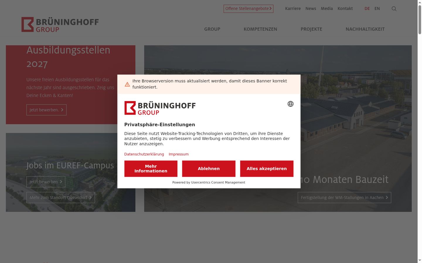 Zrzut ekranu banera zgody wyświetlanego przed jakąkolwiek interakcją
