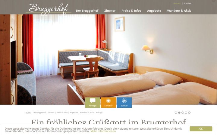 Captura de pantalla de bruggerhof.it