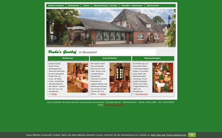 Screenshot of bruhnsgasthof.de