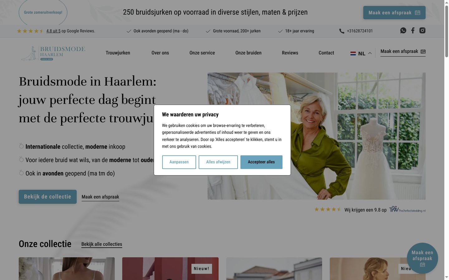 Skärmbild av samtyckesbannern som visades före någon interaktion