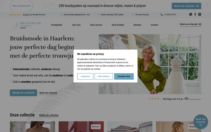 Екранна снимка на bruidsmodehaarlem.nl