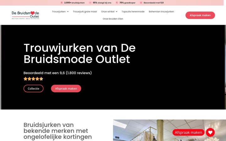 Screenshot stránky bruidsmodeoutlet.be