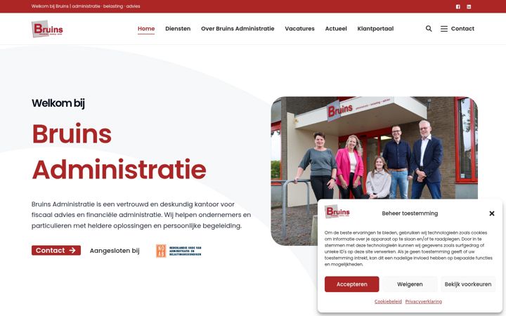 Captura de ecrã de bruinsadministratie.nl