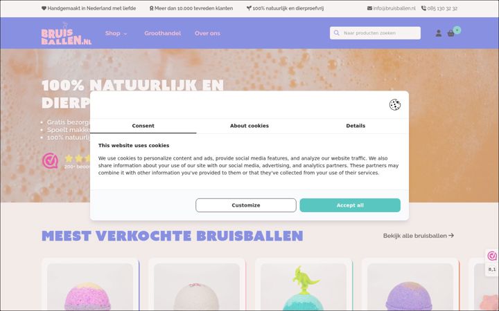 Screenshot of bruisballen.nl
