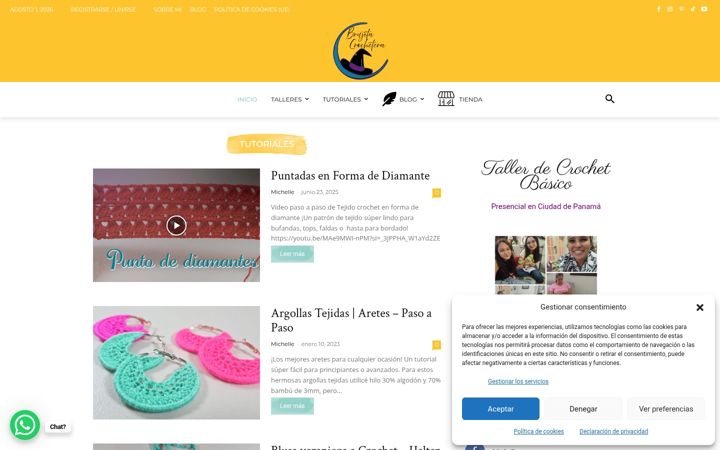 Screenshot of brujitacrochetera.com