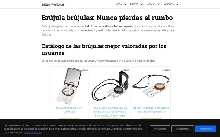 Screenshot of brujulabrujulas.com
