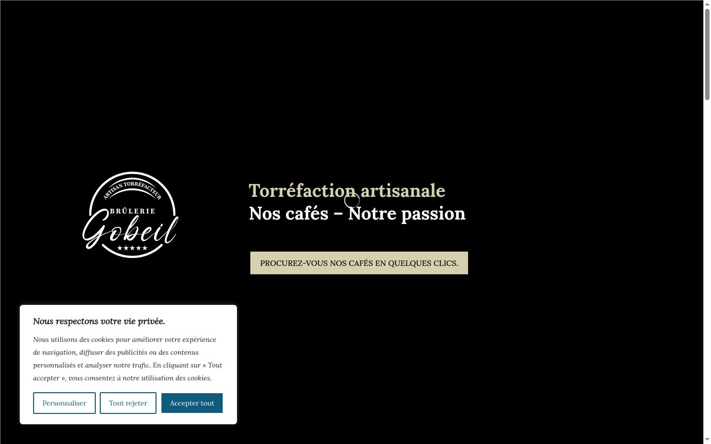 Screenshot of the consent banner shown before any interaction