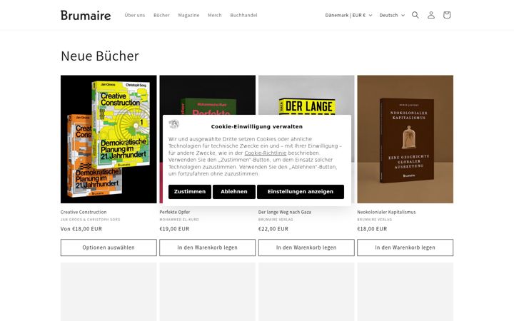 Screenshot of brumaireverlag.myshopify.com