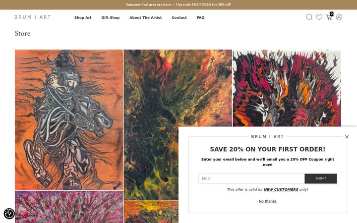 Screenshot of brumiart.com