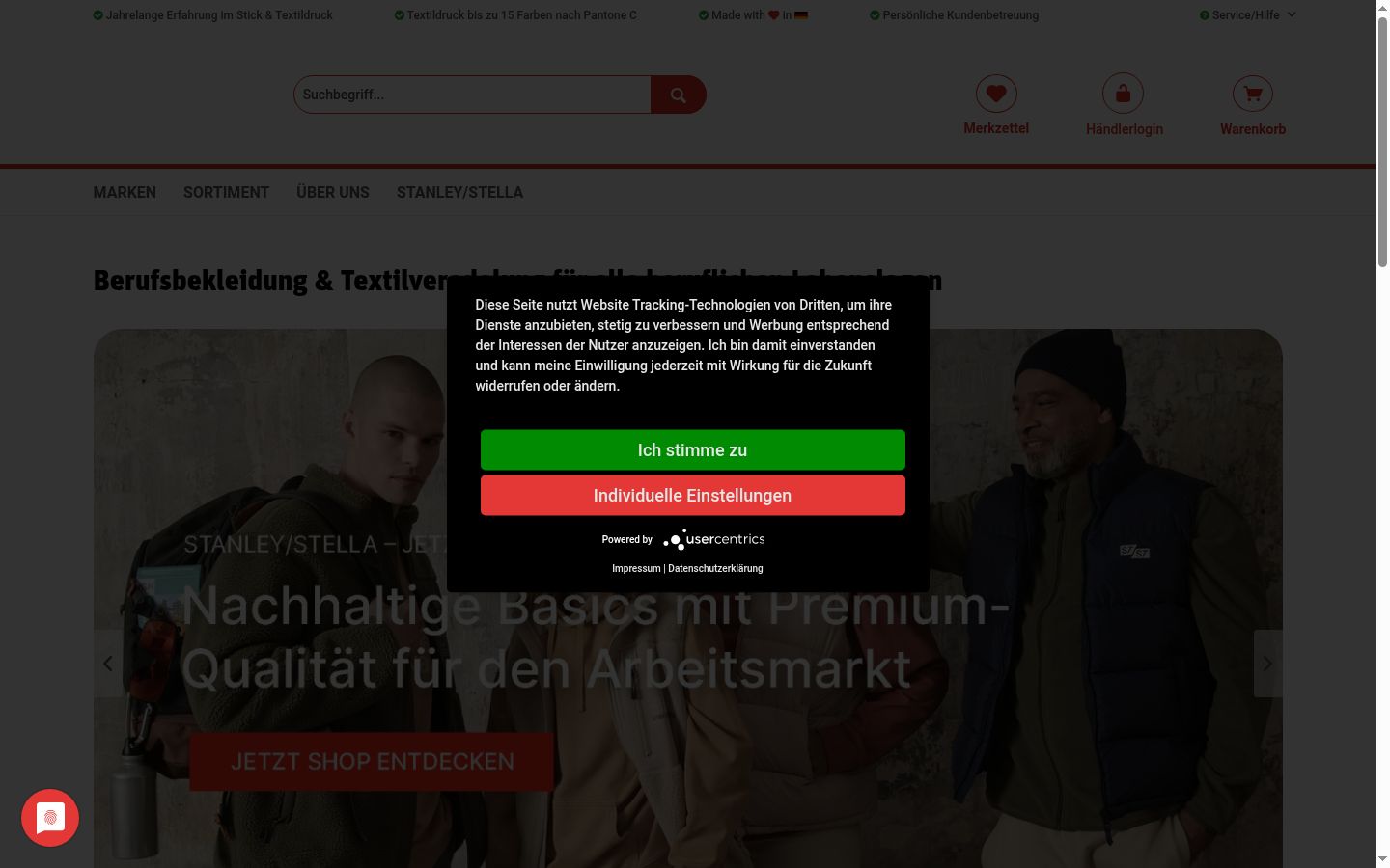 Screenshot tal-banner tal-kunsens muri qabel kwalunkwe interazzjoni