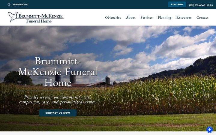 Screenshot of brummittmckenziefuneralhome.com