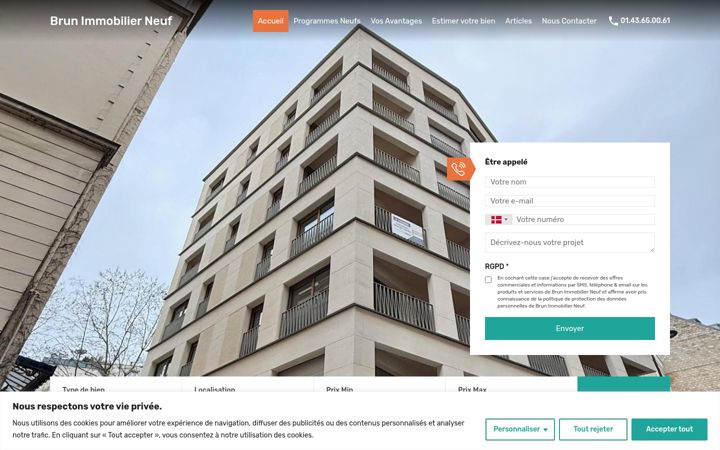 Screenshot of brun-immobilier-neuf.fr