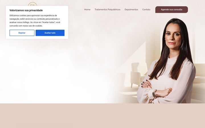 Screenshot of brunaclevelandpsiquiatria.com.br