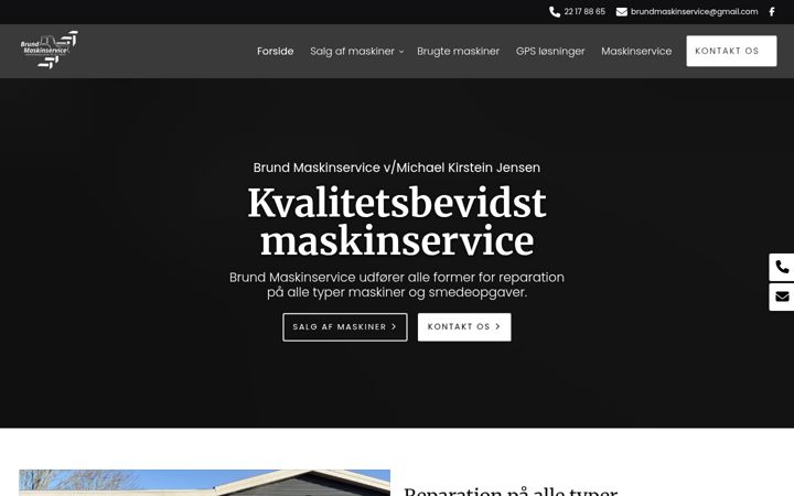 Screenshot of brundmaskinservice.dk