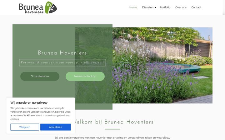 Screenshot of bruneahoveniers.nl