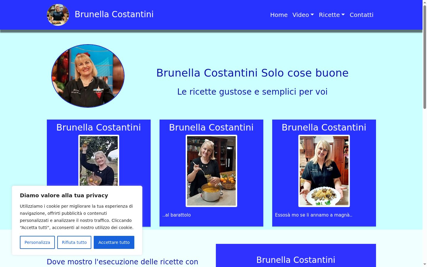Screenshot del banner di consenso mostrato prima di qualsiasi interazione