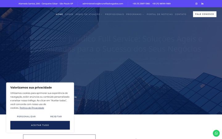 Screenshot of brunelliadvogados.com