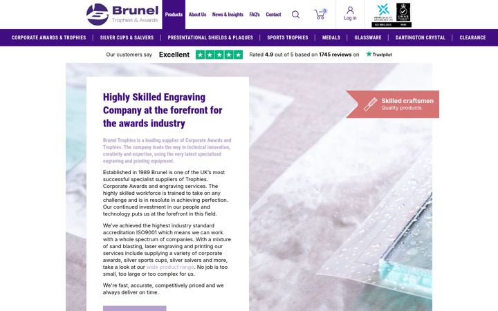 Screenshot of bruneltrophies.co.uk