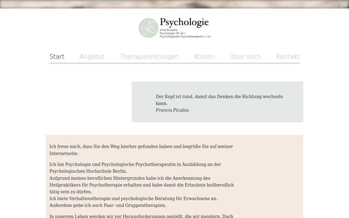 Screenshot von brunetta-psychotherapie.de