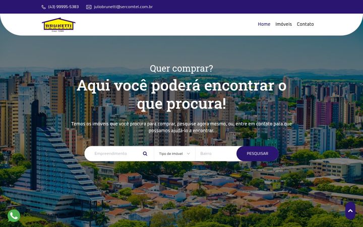 Screenshot of brunettiimoveisltda.com.br