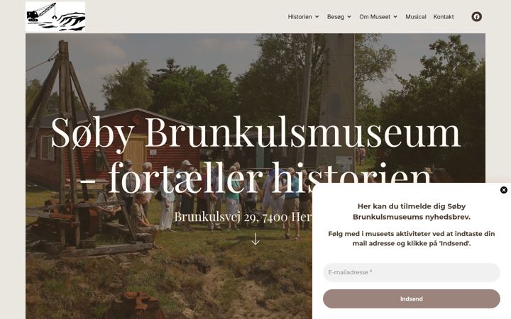 Screenshot of brunkulsmuseum.dk