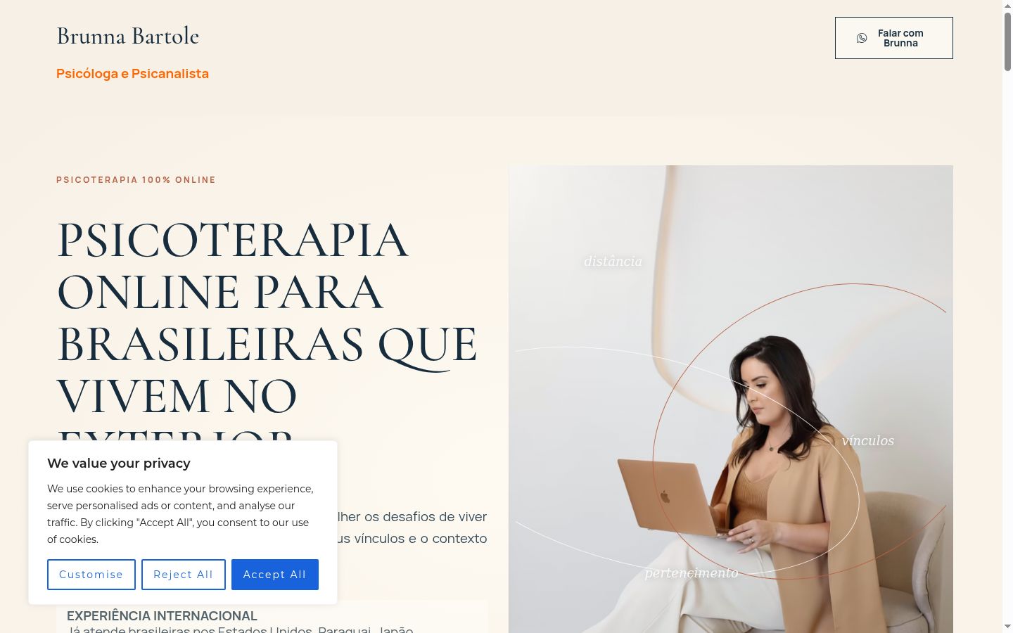 Screenshot of the consent banner shown before any interaction