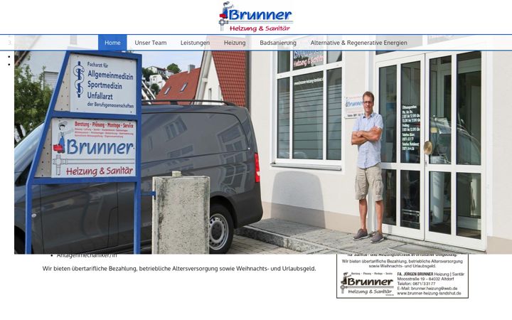 Екранна снимка на brunner-heizung-landshut.de
