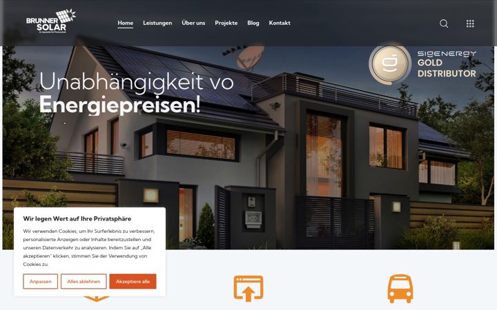 Screenshot of brunner-solar.at