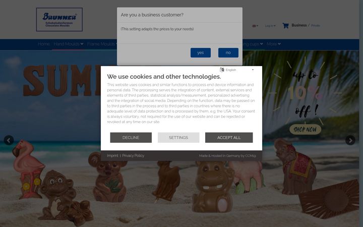 Screenshot of brunnershop.com
