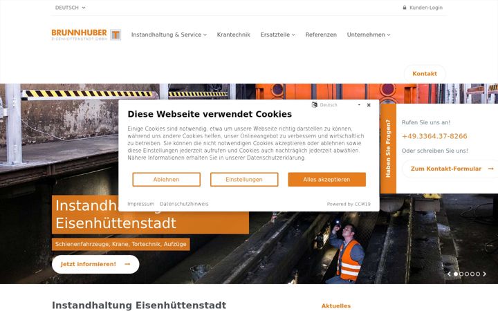 Screenshot of brunnhuber-eisenhuettenstadt.de