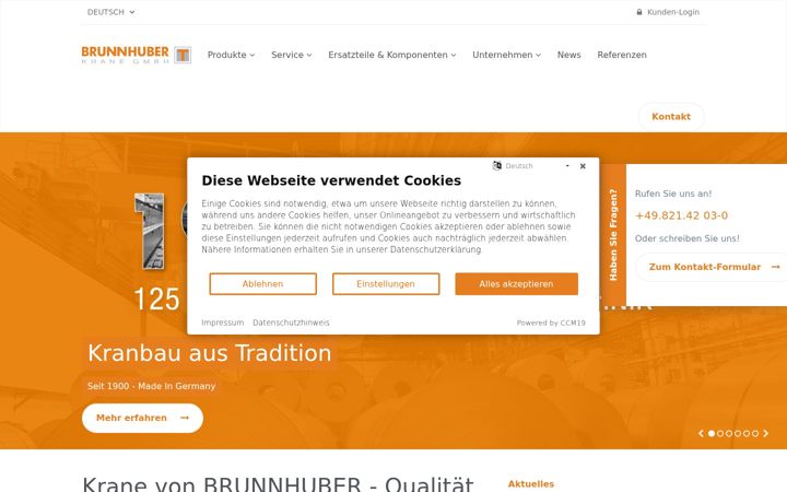 Екранна снимка на brunnhuber.de