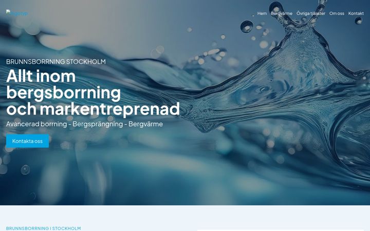 Skærmbillede af brunnsborrningstockholm.com