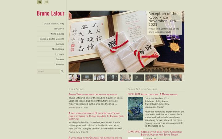 Screenshot of bruno-latour.fr