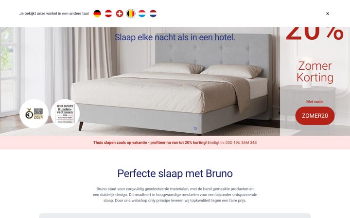 Screenshot of brunobed.nl