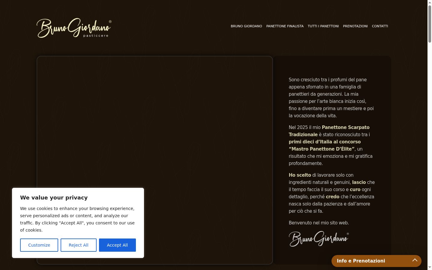 Screenshot of the consent banner shown before any interaction