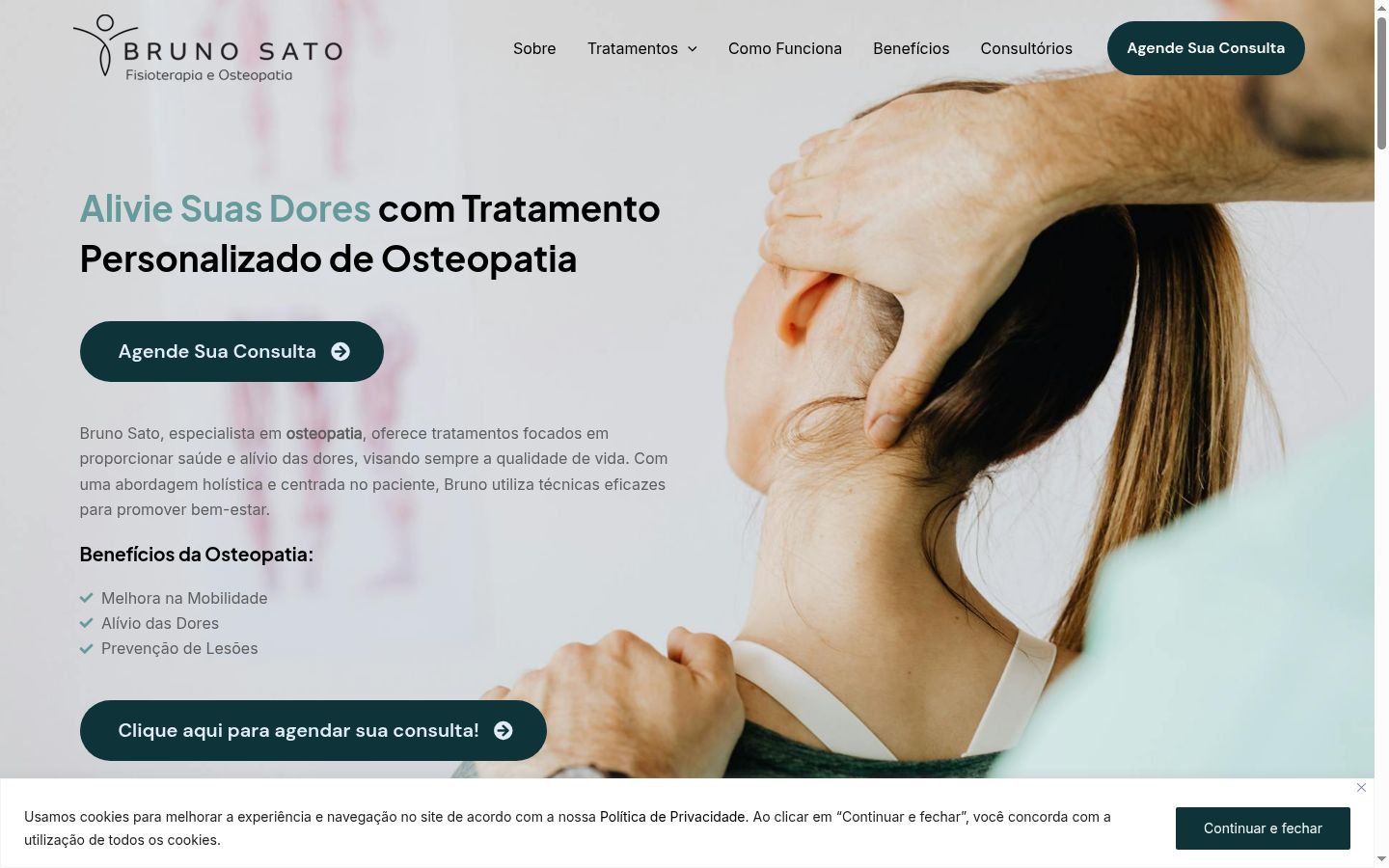 Captura de pantalla del banner de consentimiento mostrado antes de cualquier interacción