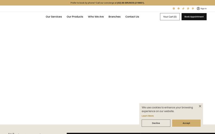 Screenshot of brunosbarbers.com