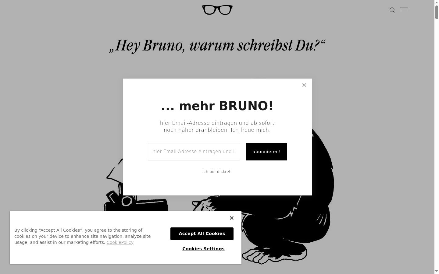 Screenshot of the consent banner shown before any interaction