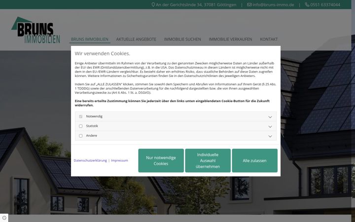 Screenshot of bruns-immo.de