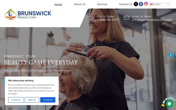 Screenshot of brunswickbeautycare.com